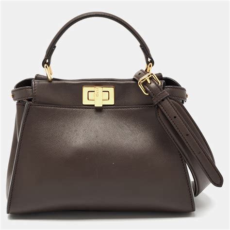 fendi peekaboo mini brown|fendi peekaboo mini shearling.